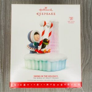 Hallmark magic cord Christmas ornament Frosty Friends Swinging in the Holidays